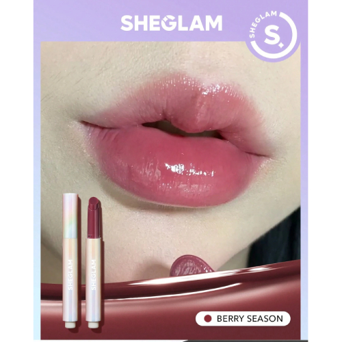 SHEGLAM Pout-Perfect Shine Lip Plumper-Berry Season Moisturizing Plumping Solid Lip Gloss Non-Stick Nourishing Lip Plumping Serum Coconut Oil Lipstick Lip Cosmetics