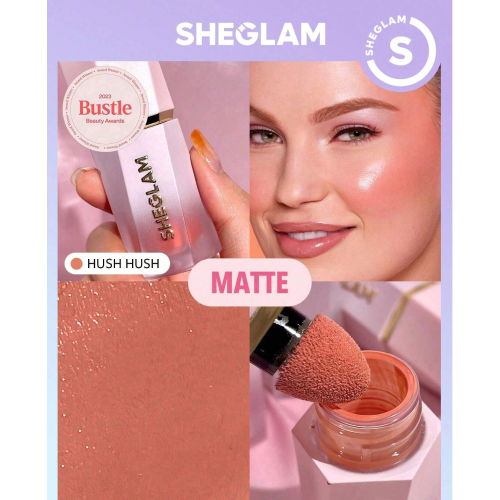 SHEGLAM Color Bloom Liquid Blush Matte Finish-Hush Hush  Gel Cream Blush  Long Lasting Non-Fading Highly Pigmented Lightweight Long Wear Smooth Blusher