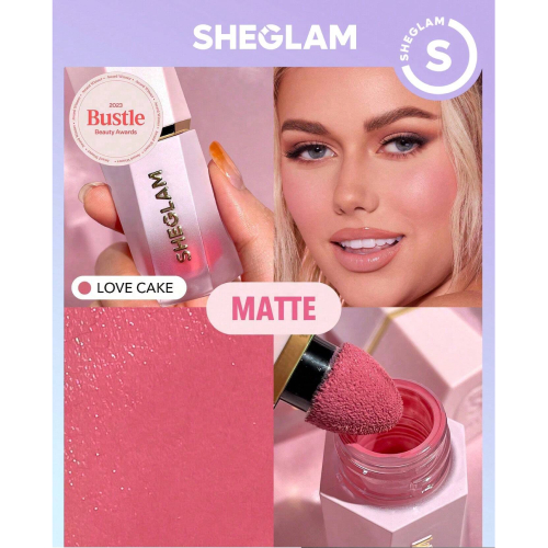 SHEGLAM Color Bloom Liquid Blush Matte Finish-Love Cake  Gel Cream Blush  Long Lasting Non-Fading Highly Pigmented Lightweight Long Wear Smooth Blusher