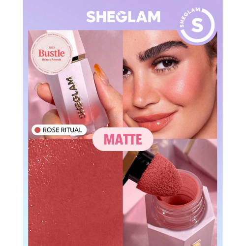 SHEGLAM Color Bloom Liquid Blush Matte Finish-Rose Ritual  Gel Cream Blush  Long Lasting Non-Fading Highly Pigmented Lightweight Long Wear Smooth Blusher