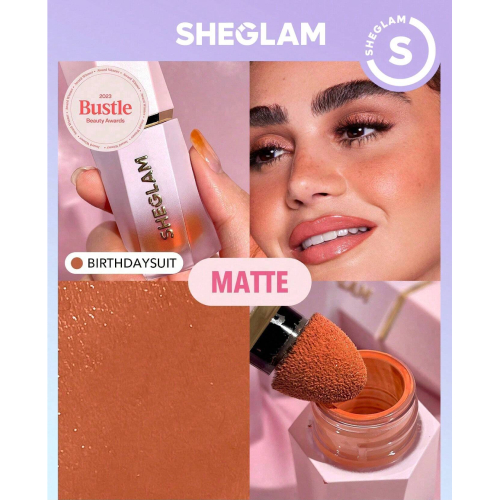 SHEGLAM Color Bloom Liquid Blush Matte Finish-Birthday Suit  Gel Cream Blush  Long Lasting Non-Fading Highly Pigmented Lightweight Long Wear Smooth Blusher