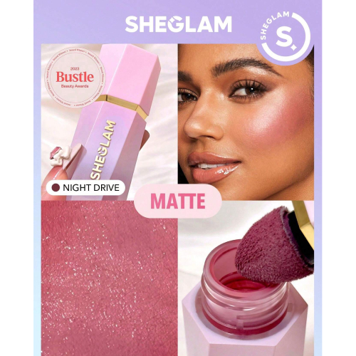 SHEGLAM Color Bloom Liquid Blush-Night Drive Liquid Blush Liquid Waterproof Long Lasting High Pigment Non-Fading Natural Lasting Glow Lightweight Face Makeup