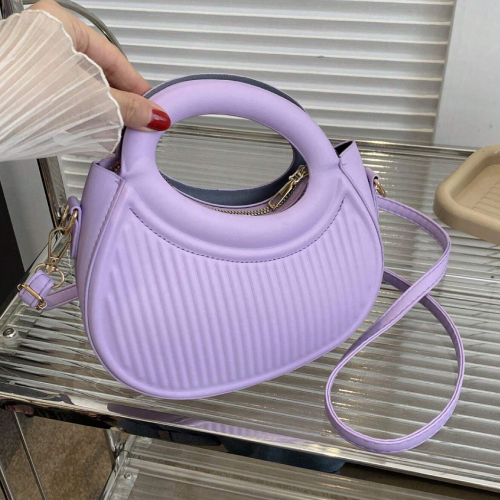 Fashion purple niche design French gentle lady new trend commuter date hand-held shoulder cross-body women's bag
