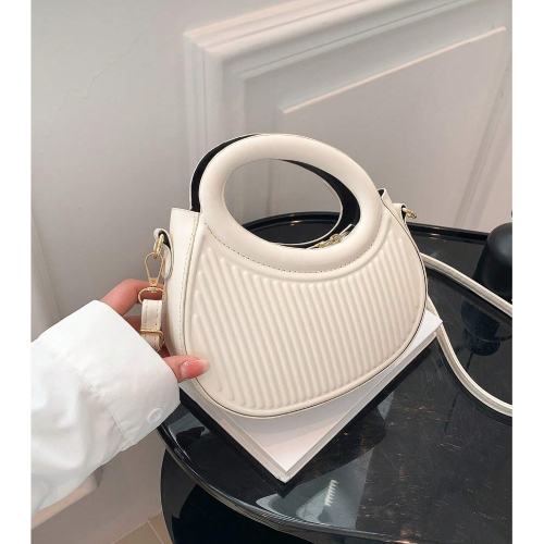 Fashion white niche design French gentle lady new trend commuter date hand-held shoulder cross-body women's bag