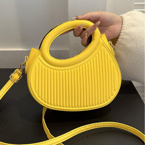 Fashion Yellow niche design French gentle lady new trend commuter date hand-held shoulder cross-body women's bag