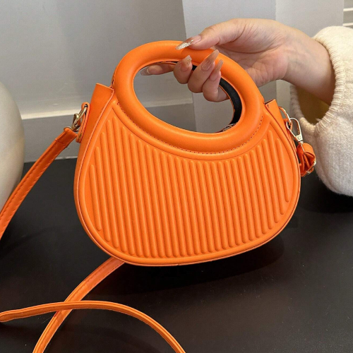 Fashion Orange niche design French gentle lady new trend commuter date hand-held shoulder cross-body women's bag
