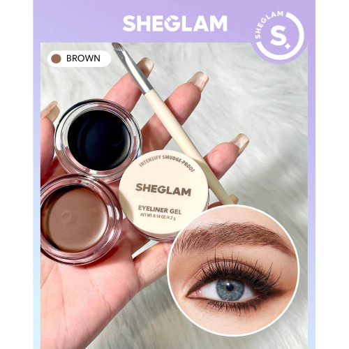 SHEGLAM Intensify Smudge-Proof Eyeliner Gel-Brown 3 Colors Long-Lasting Matte Eyeliner Gel Waterproof And Sweat-proof No Smudge Evenly Pigmented Multi-Use Smooth High Pigment