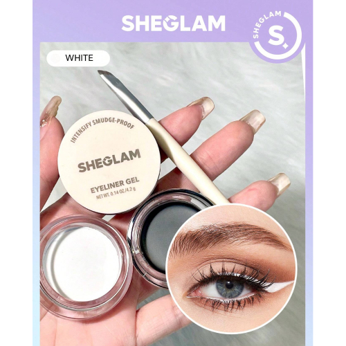 SHEGLAM Intensify Smudge-Proof Eyeliner Gel-White 3 Colors Long-Lasting Matte Eyeliner Gel Waterproof And Sweat-proof No Smudge Evenly Pigmented Multi-Use Smooth High Pigment