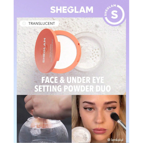 SHEGLAM Insta-Ready Face & Under Eye Setting Powder Duo-TRANSLUCENT