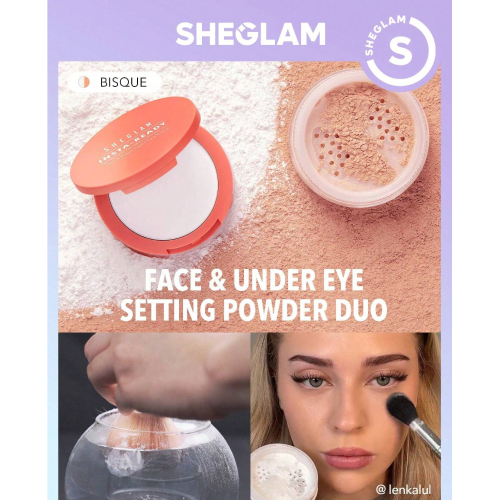 SHEGLAM Insta-Ready Face & Under Eye Setting Powder Duo-BISQUE