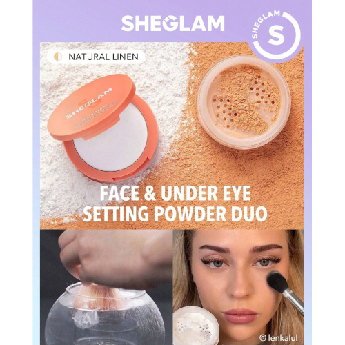 SHEGLAM Insta-Ready Face & Under Eye Setting Powder Duo-NATURAL LINEN