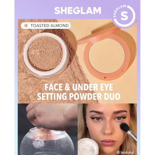 SHEGLAM Insta-Ready Face & Under Eye Setting Powder Duo-TOASTED ALMOND