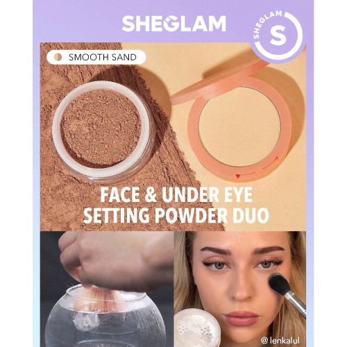 SHEGLAM Insta-Ready Face & Under Eye Setting Powder Duo-SMOOTH SAND