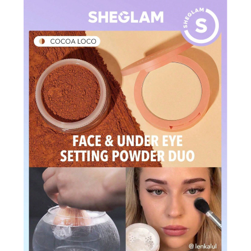 SHEGLAM Insta-Ready Face & Under Eye Setting Powder Duo-COCOA LOCO