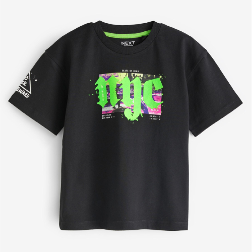 NEXT Relaxed Fit Short Sleeve Graphic T-Shirt (3-16yrs)