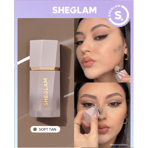 SHEGLAM Sun Sculpt Liquid Contour-Soft Tan  Gel Cream Contour  Non-Greasy Long Lasting Highly Pigmented Natural Contour Contouring Weightless Bronzer