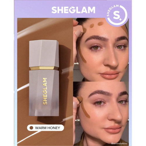 SHEGLAM Sun Sculpt Liquid Contour-Warm Honey  Gel Cream Contour  Non-Greasy Long Lasting Highly Pigmented Natural Contour Contouring Weightless Bronzer