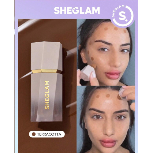 SHEGLAM Sun Sculpt Liquid Contour-Terracotta  Gel Cream Contour  Non-Greasy Long Lasting Highly Pigmented Natural Contour Contouring Weightless Bronzer