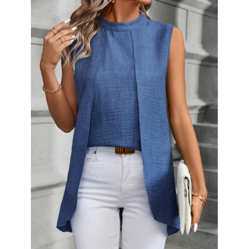 SHEIN Essnce Women's Asymmetrical Hem Sleeveless Blouse