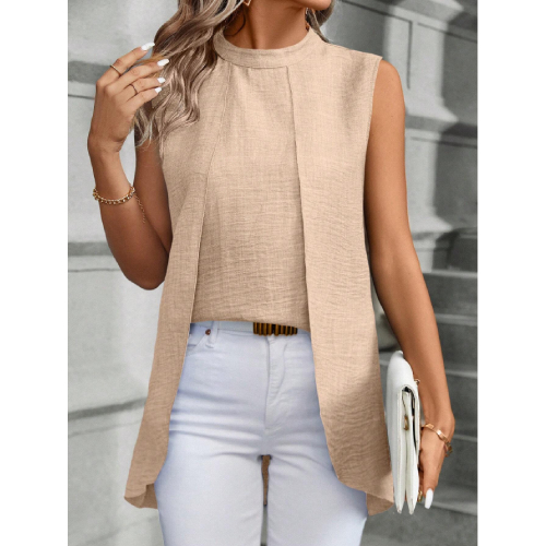 SHEIN Essnce Women's Stand Collar Sleeveless Shirt