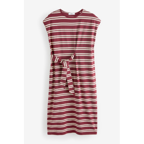 NEXT 100% Cotton Tie Short Sleeved Side Summer Dress Regular