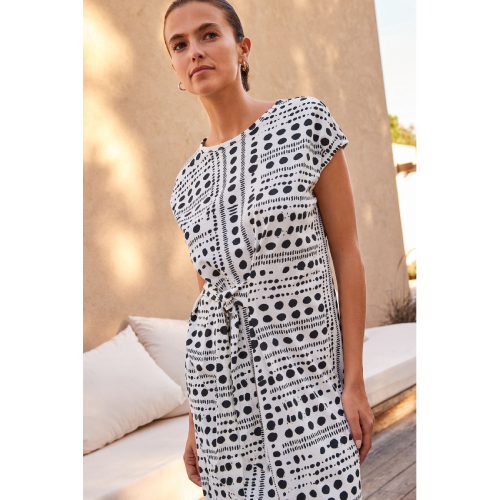 NEXT Petite 100% Cotton Tie Short Sleeved Side Summer Dress