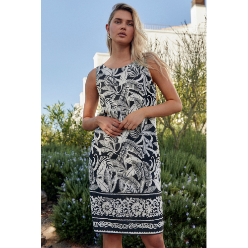 NEXT Linen Blend Sleeveless Shift Dress