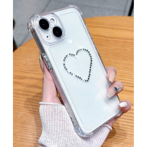 Electroplated Four Corner Anti-fall Rhinestone Sparkle Space Case, Phone Cover For Women