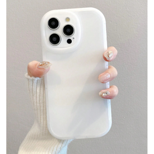 1pc Simple Solid Color Skin-Friendly Protective Design Camera Covered Ivory White Phone Case For Iphone 11, Iphone 13, Iphone 14, Iphone 15 And Other Iphone Models