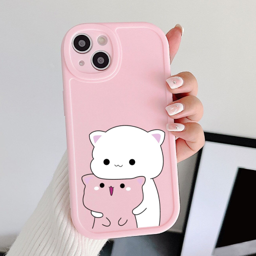 Cartoon Cat Camera Protector Full Coverage Matte Skin Feeling Phone Case In Color For Iphones