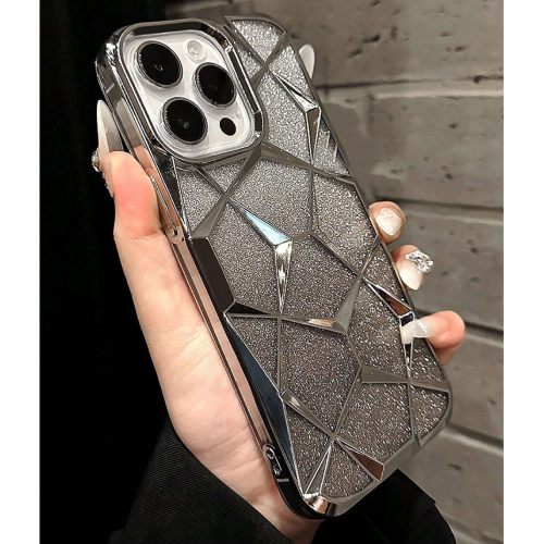 Electroplated Geometric Gradient Bling Phone Case For IPhones Anti-Drop Soft Silicone Cover