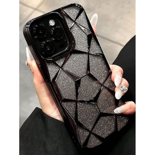 Electroplated Geometric Gradient Bling Phone Case For IPhones Anti-Drop Soft Silicone Cover