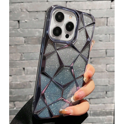 Electroplated Geometric Gradient Bling Phone Case For IPhones Anti-Drop Soft Silicone Cover
