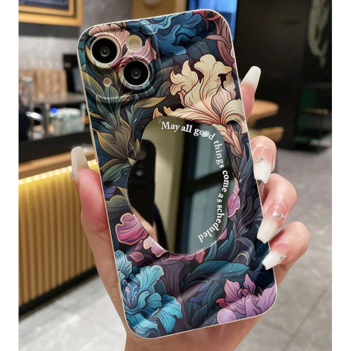 Mirror Flower Phone Case Protective Cover, Shockproof Soft Shell Compatible With Iphone