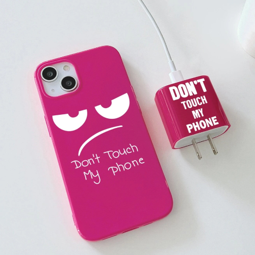 2pcs Slogan Graphic Phone Case & Charger Head Cover Set