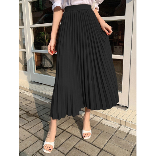 SHEIN DAZY Solid Color Pleated Skirt