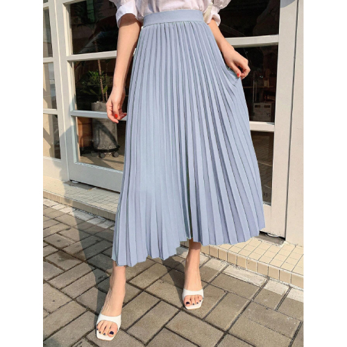 SHEIN DAZY Solid Color Pleated Skirt
