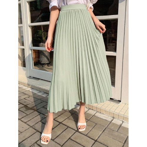 SHEIN DAZY Solid Color Pleated Skirt