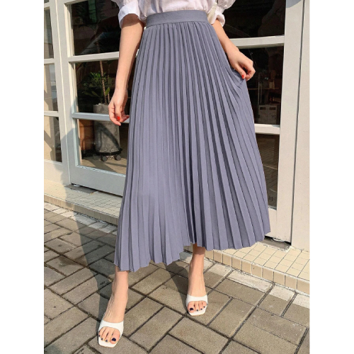 SHEIN DAZY Solid Color Pleated Skirt