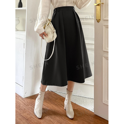 SHEIN DAZY High Waist Plicated Detail Skirt