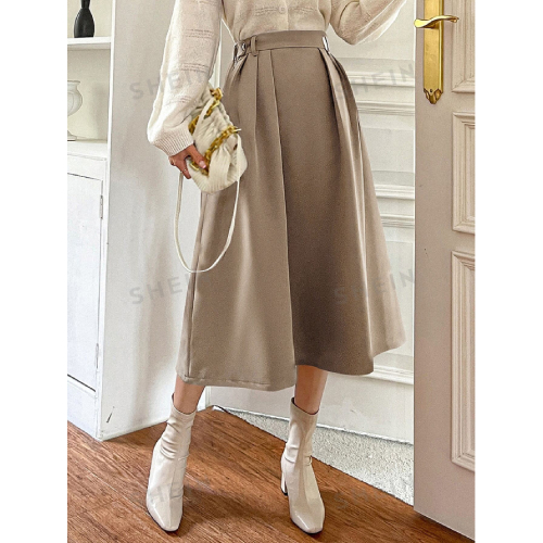 SHEIN DAZY High Waist Plicated Detail Skirt