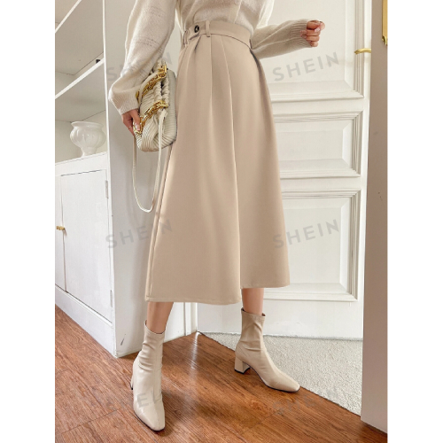 SHEIN DAZY High Waist Plicated Detail Skirt