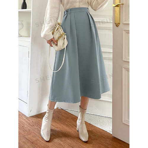 SHEIN DAZY High Waist Plicated Detail Skirt