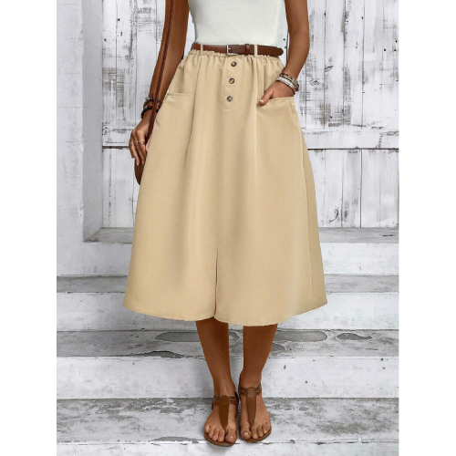Women's Belted Skirt With Two Pockets