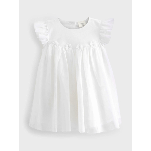 NEXT Baby Occasion Mesh Frill Sleeve Dress (0mths-2yrs)