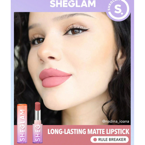 SHEGLAM Dynamatte Boom Long Lasting Matte Lipstick-Rule Breaker 20 Colors Creamy Matte Waterproof Lipstick Amazing Non-Stick Cup Transfer-Proof