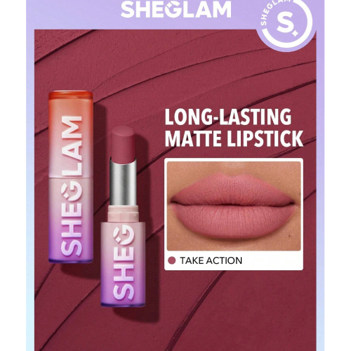 SHEGLAM Dynamatte Boom Long Lasting Matte Lipstick-Rule Breaker 20 Colors Creamy Matte Waterproof Lipstick Amazing Non-Stick Cup Transfer-Proof