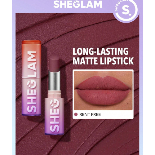 SHEGLAM Dynamatte Boom Long Lasting Matte Lipstick-Rule Breaker 20 Colors Creamy Matte Waterproof Lipstick Amazing Non-Stick Cup Transfer-Proof