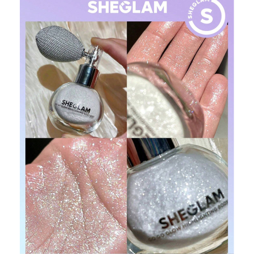 SHEGLAM Go Go Glow Highlighting Body Mist-Frosted Opal Body Glitter Powder Spray High-Shine Finish Multi-Use Shimmer Glow Highlighter Face Makeup