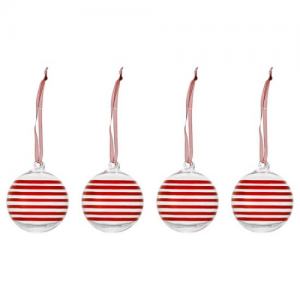 آویز شیشه ای درخت کریسمس ایکیا طرح گوی 6 سانتی VINTERFINT